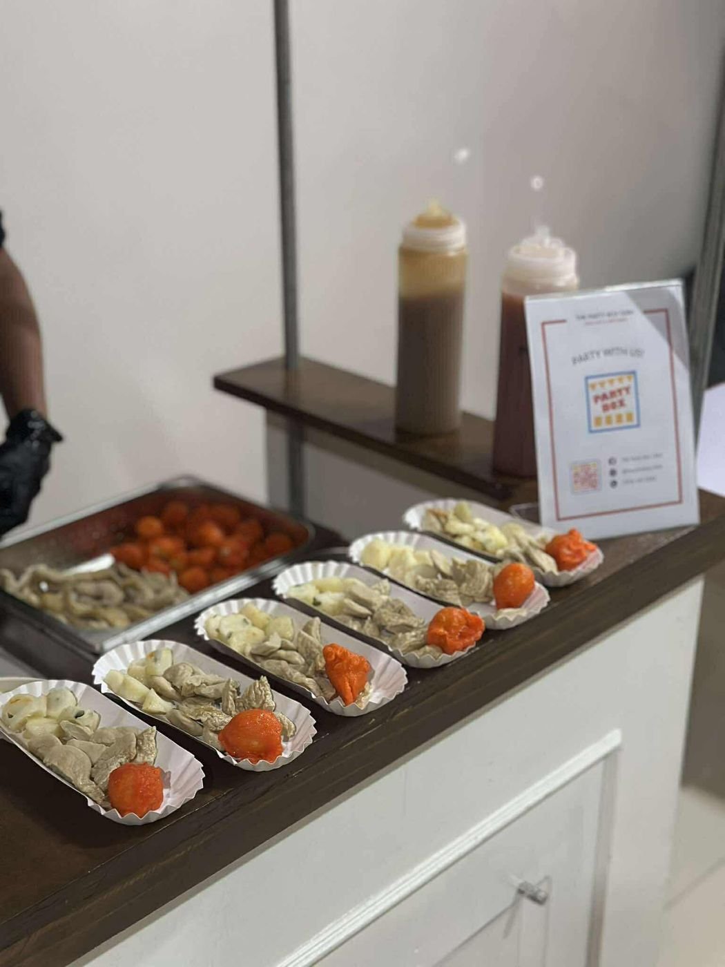 Trays of fish balls, squid balls and kikiam